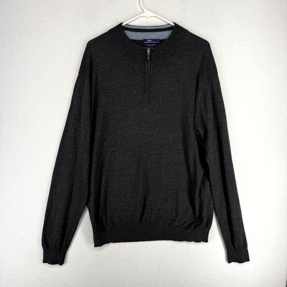 johnnie-O Dark Gray Quarter Zip Sweater Mens Size XL‎ - Picture 1 of 9